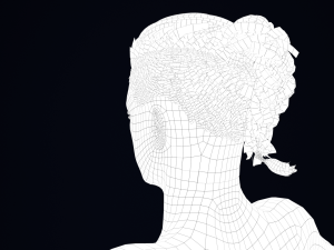 Realistic Male Hair Low-poly 3D Model