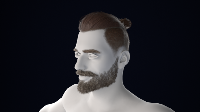 Realistic Male Hair Low-poly 3D मॉडल .c4d .max .obj .3ds .fbx .stl .blend 