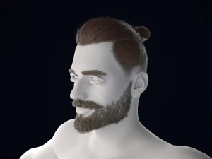 Realistisch mannelijk haar Low-poly 3D Model