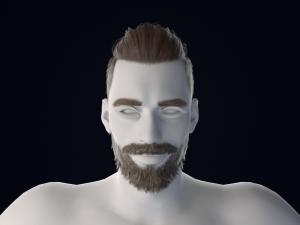 Realistic Male Hair Low-poly 3D मॉडल