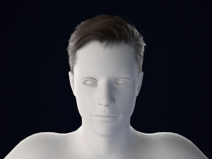 Realistic Male Hair Low-poly 3D Model