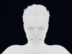 Realistic Male Hair Low-poly 3D Model