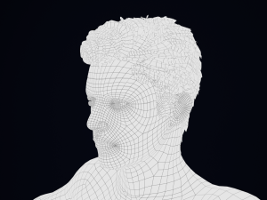 Realistic Male Hair Low-poly 3D Model