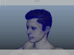 Realistic Male Hair Low-poly 3D Model