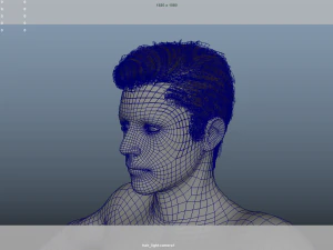 Realistic Male Hair Low-poly 3D Model