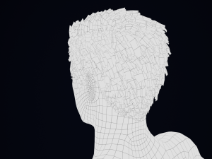 Realistic Male Hair Low-poly Modelo 3D
