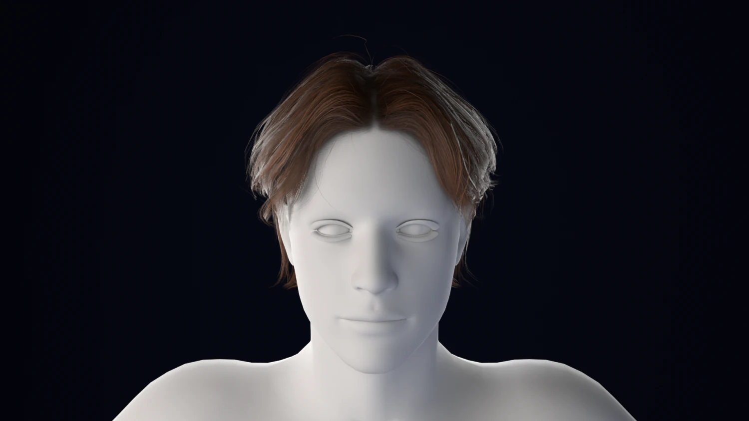 Realistic Male Hair Low-poly 3D Model .c4d .max .obj .3ds .fbx .stl .blend 