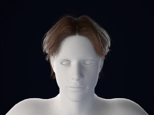 Realistic Male Hair Low-poly 3D Model