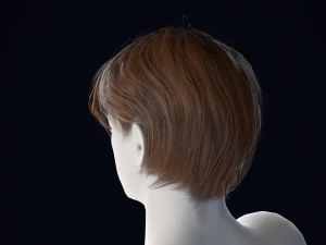 Realistic Male Hair Low-poly 3D Model
