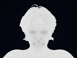 Realistic Male Hair Low-poly Modello 3D