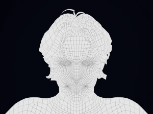 Realistic Male Hair Low-poly 3D Model