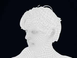 Realistic Male Hair Low-poly 3D Model