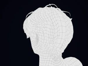 Realistic Male Hair Low-poly 3D Model