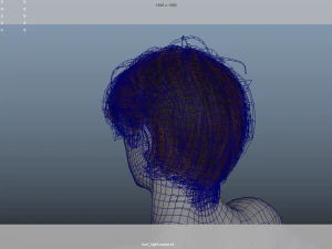 Realistic Male Hair Low-poly 3D Model