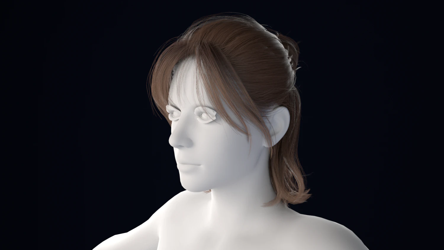 Realistic Male Hair Low-poly 3D Model .c4d .max .obj .3ds .fbx .stl .blend 