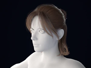 Realistic Male Hair Low-poly 3D Model