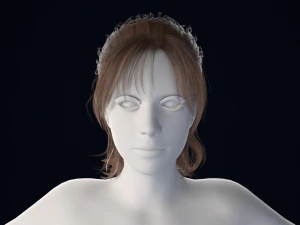 Realistic Male Hair Low-poly 3D Model