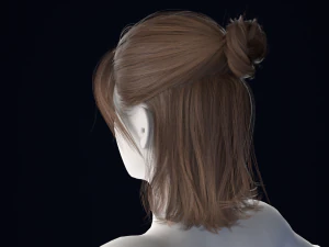 Realistic Male Hair Low-poly 3D Model