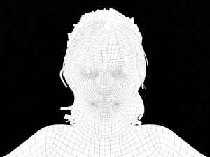 Realistic Male Hair Low-poly 3D Model