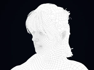 Realistic Male Hair Low-poly 3D Model