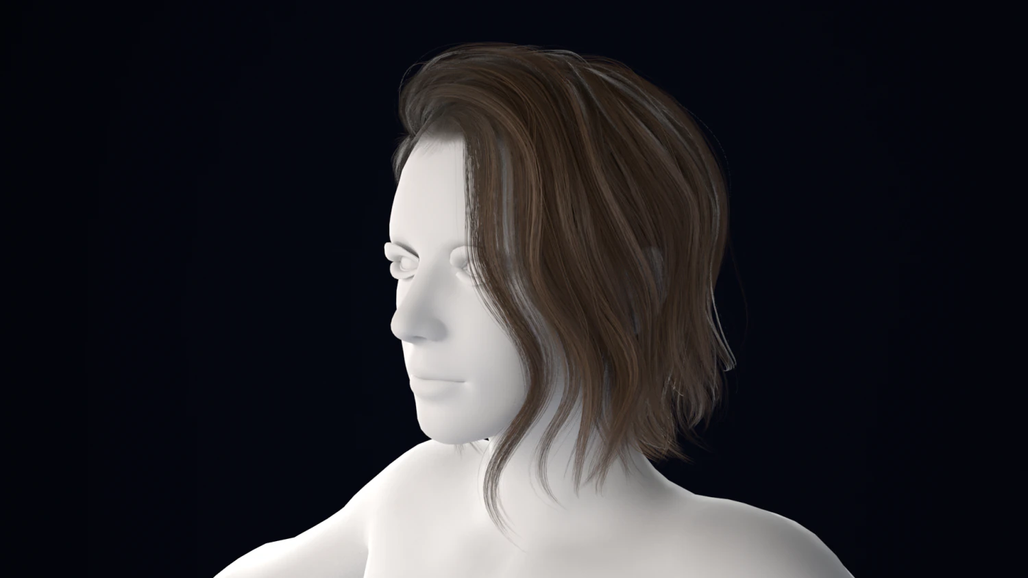 Realistic Male Hair Low-poly 3D Model .c4d .max .obj .3ds .fbx .stl .blend 
