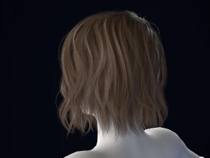 Realistic Male Hair Low-poly 3D Model