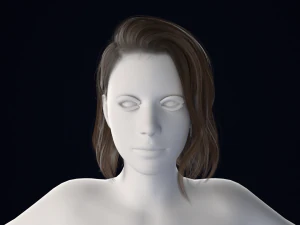Realistic Male Hair Low-poly 3D Model