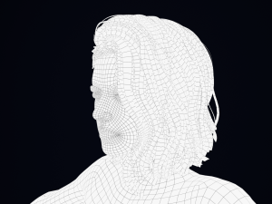 Realistic Male Hair Low-poly Model 3D
