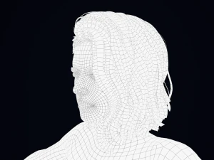 Realistic Male Hair Low-poly 3D Model