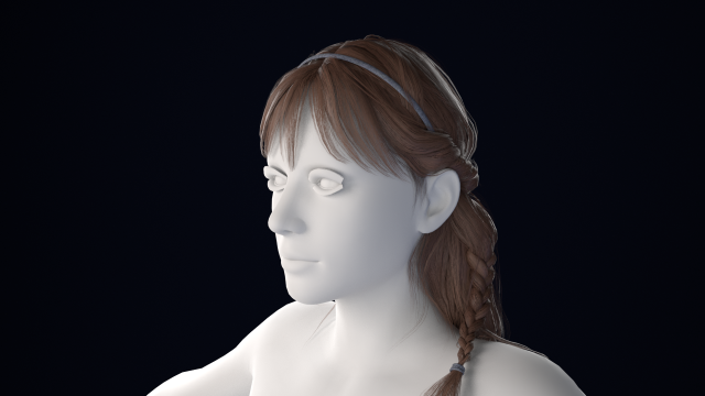 Realistic Female Hair Low-poly Modèle 3D .c4d .max .obj .3ds .fbx .stl .blend 
