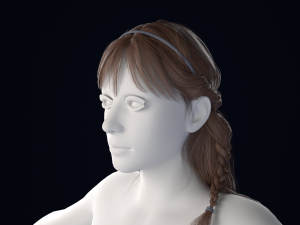 Realistic Female Hair Low-poly 3Dモデル