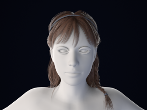 Realistic Female Hair Low-poly Modèle 3D