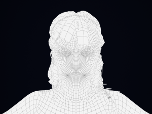 Realistic Female Hair Low-poly Modèle 3D