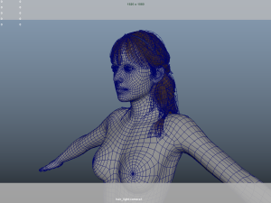 Realistic Female Hair Low-poly Modèle 3D