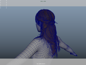 Realistic Female Hair Low-poly Modèle 3D
