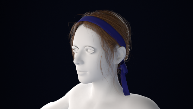 Realistic Female Hair Low-poly 3D Model .c4d .max .obj .3ds .fbx .stl .blend 