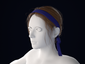 Realistic Female Hair Low-poly 3Dモデル