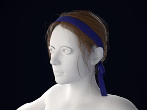 Realistic Female Hair Low-poly 3D Model