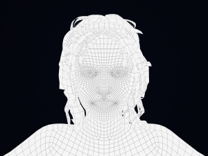 Realistic Female Hair Low-poly 3D Model