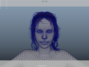 Realistic Female Hair Low-poly 3D Model