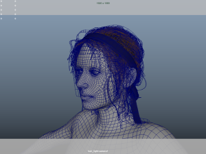 Realistic Female Hair Low-poly 3D Model