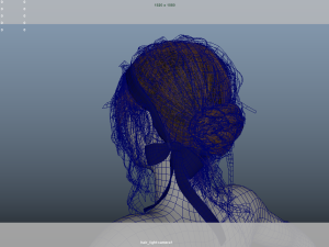 Realistic Female Hair Low-poly 3D Model