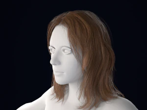 Gerçekçi Kadın Saçı Düşük Poli 3D Model