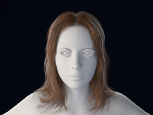 Realistic Female Hair Low-poly Modelo 3D