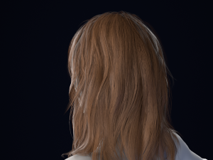 Realistic Female Hair Low-poly Modelo 3D