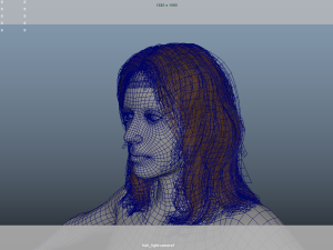 Realistic Female Hair Low-poly Modelo 3D