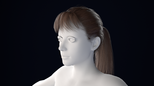 Realistic Female Hair Low-poly 3D मॉडल .c4d .max .obj .3ds .fbx .stl .blend 