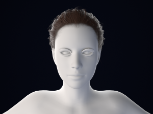 Realistic Female Hair Low-poly 3Dモデル