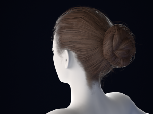 Realistic Female Hair Low-poly 3Dモデル