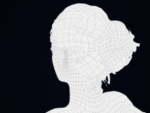 Realistic Female Hair Low-poly 3Dモデル
